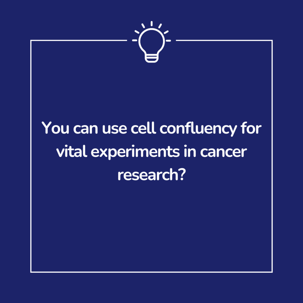 Uses for confluency include: 1) Determining doubling times 2) Drug response measurements 3) Migration/invasion assays