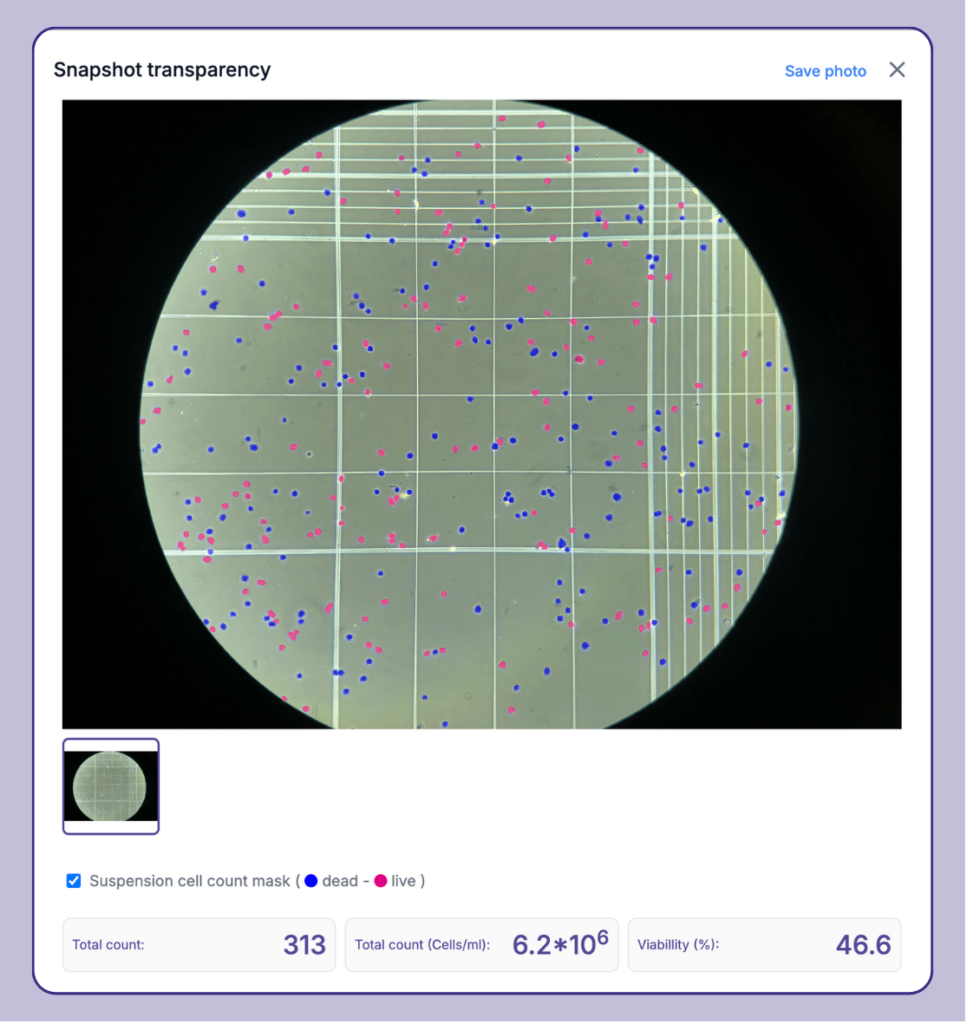 AI image analysis for cell count
