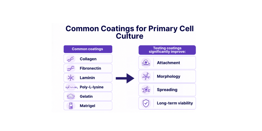 common coatings for cell culture and their effect